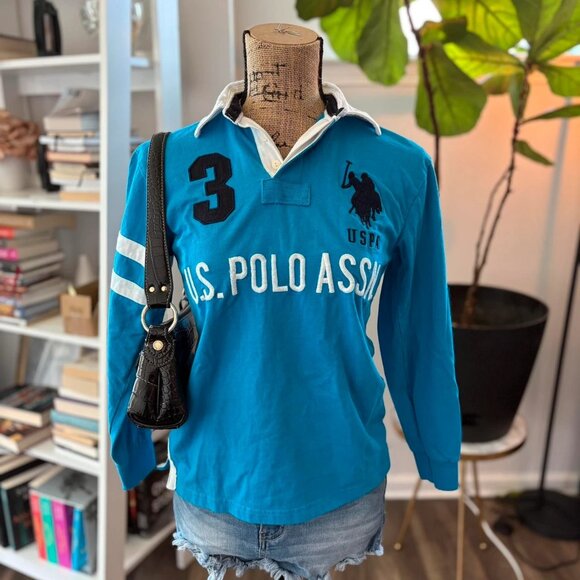 Blue Long Sleeve USPA Polo Shirt – Chief Keef Style - Picture 1 of 8